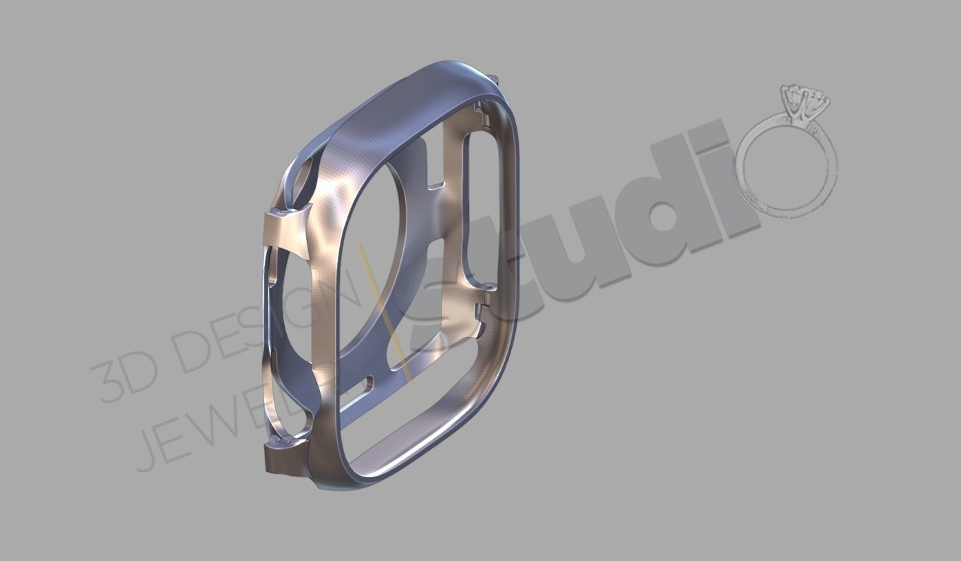 Luxury iWatch ultra case 3D print model_10