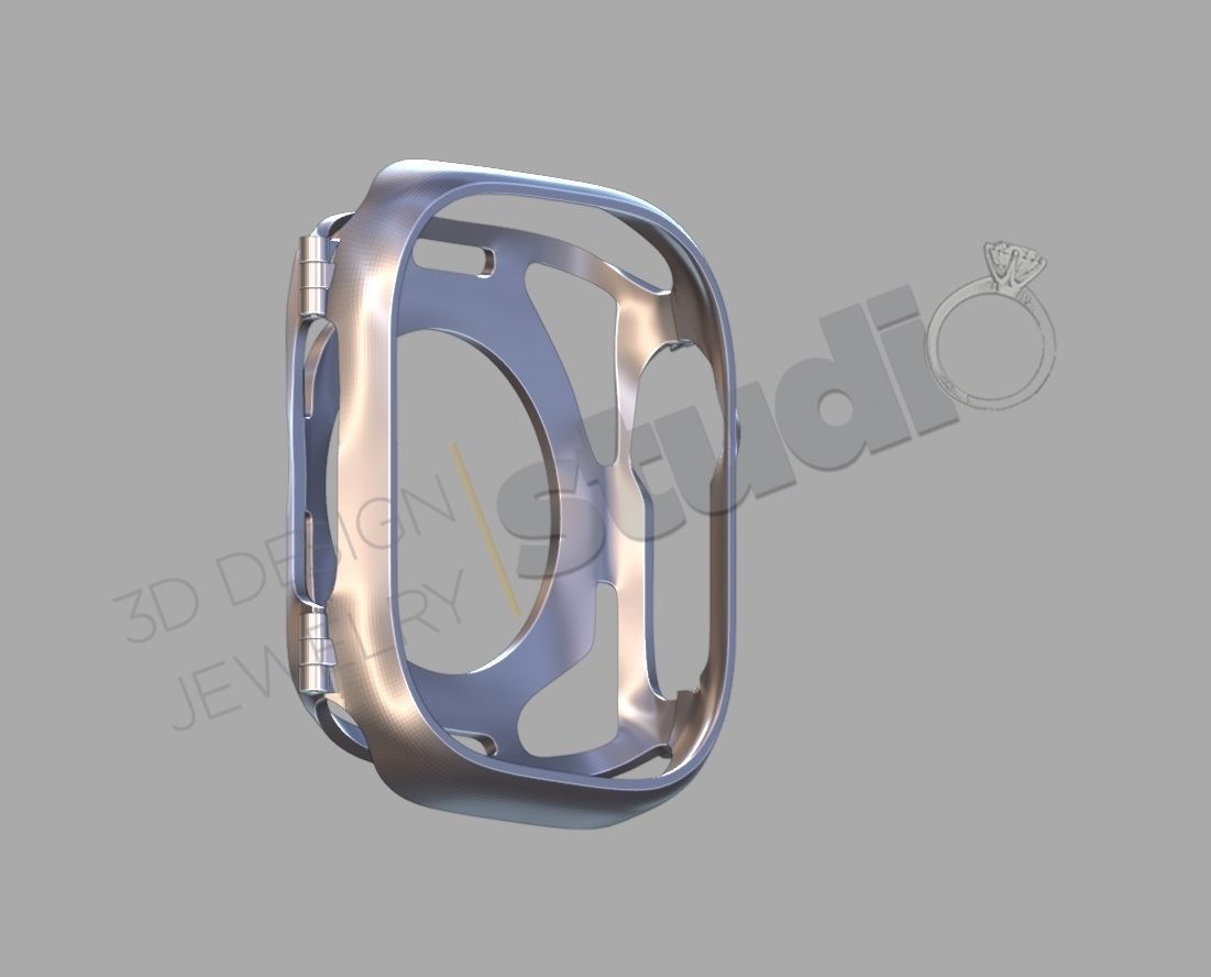 Luxury iWatch ultra case 3D print model_7