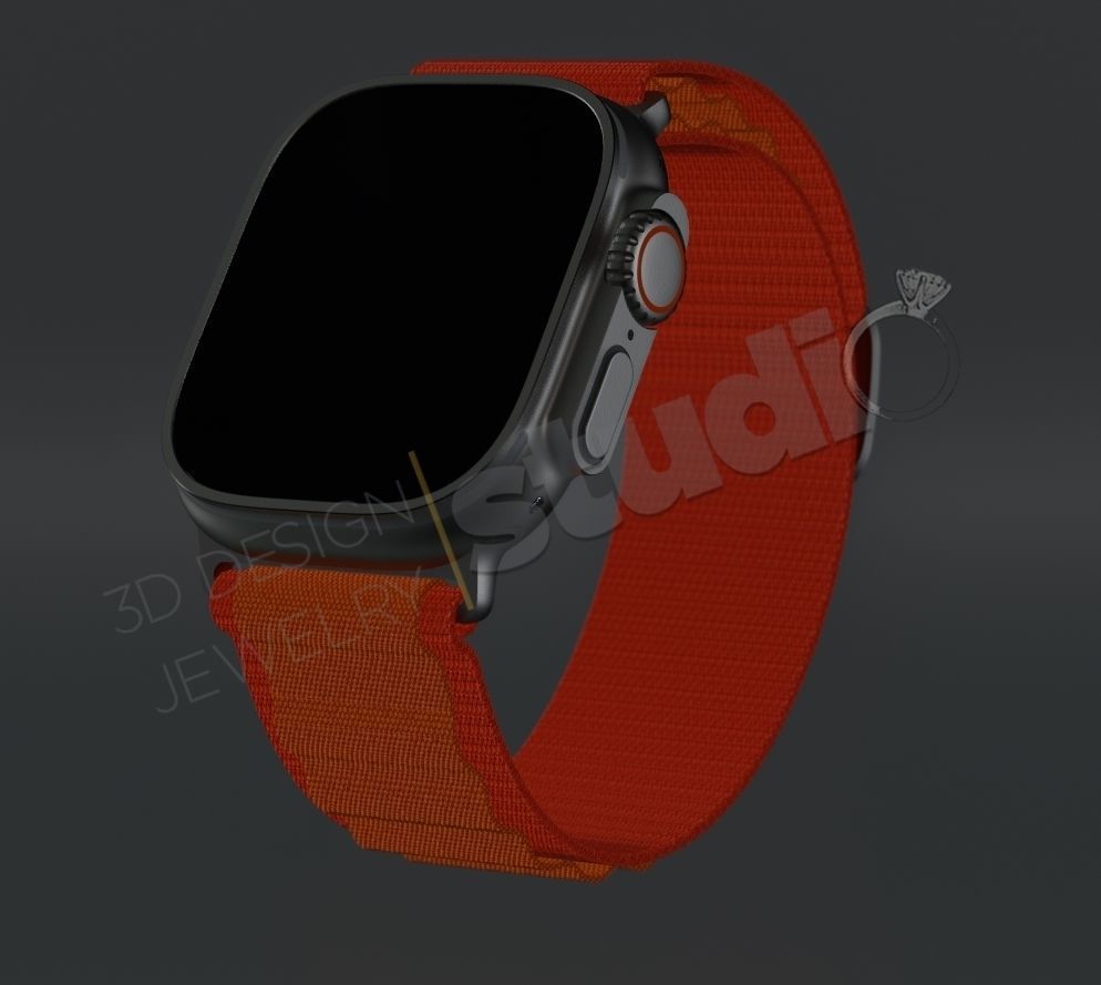 Luxury iWatch ultra case 3D print model_13