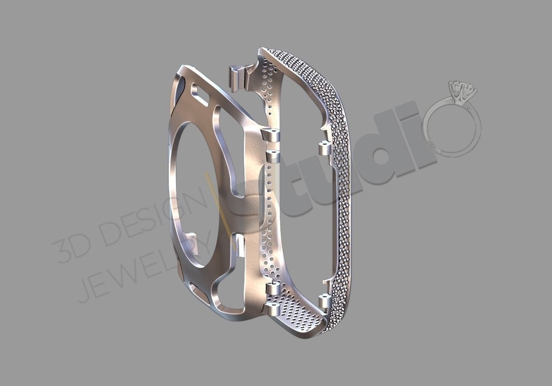 Luxury iWatch ultra case 3D print model_6
