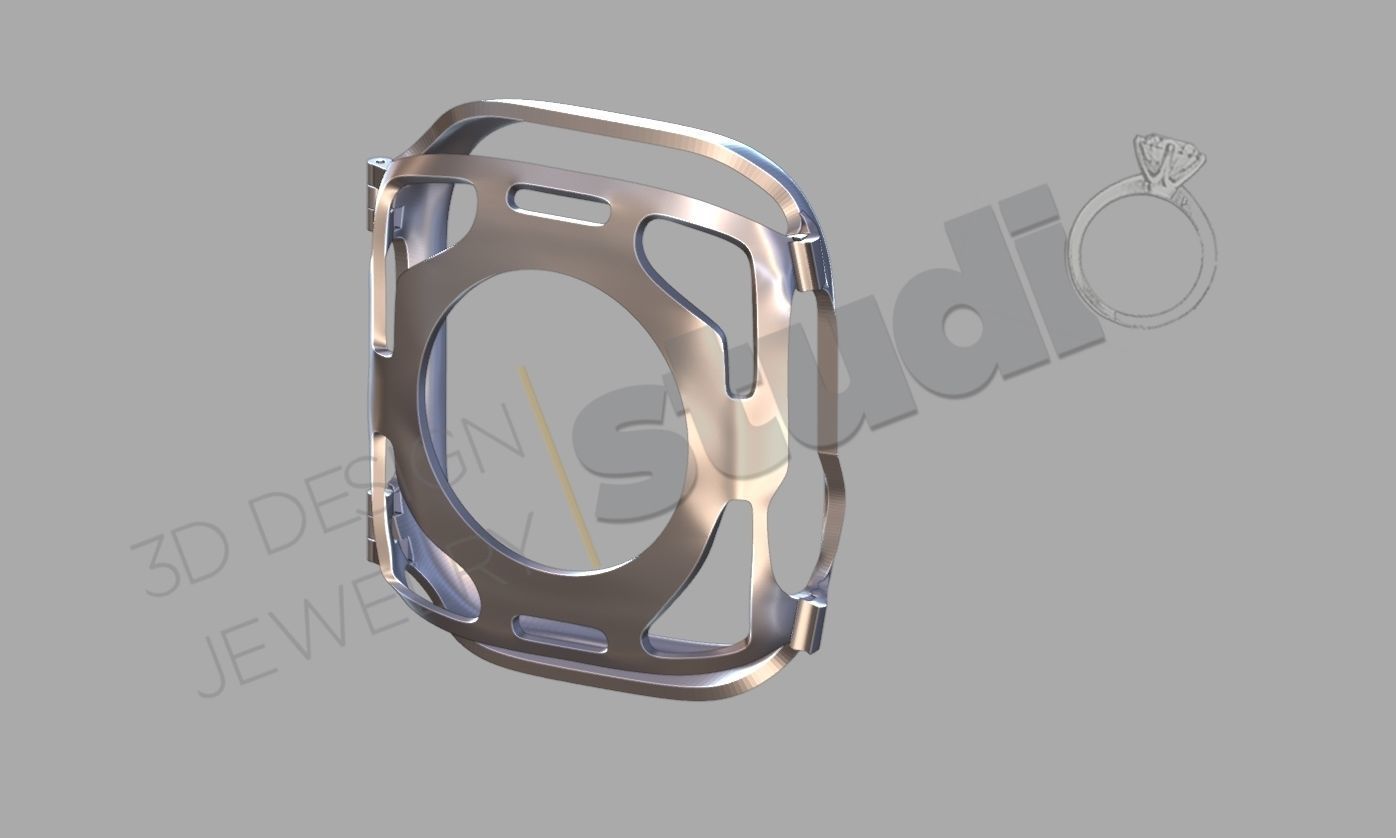 Luxury iWatch ultra case 3D print model_9