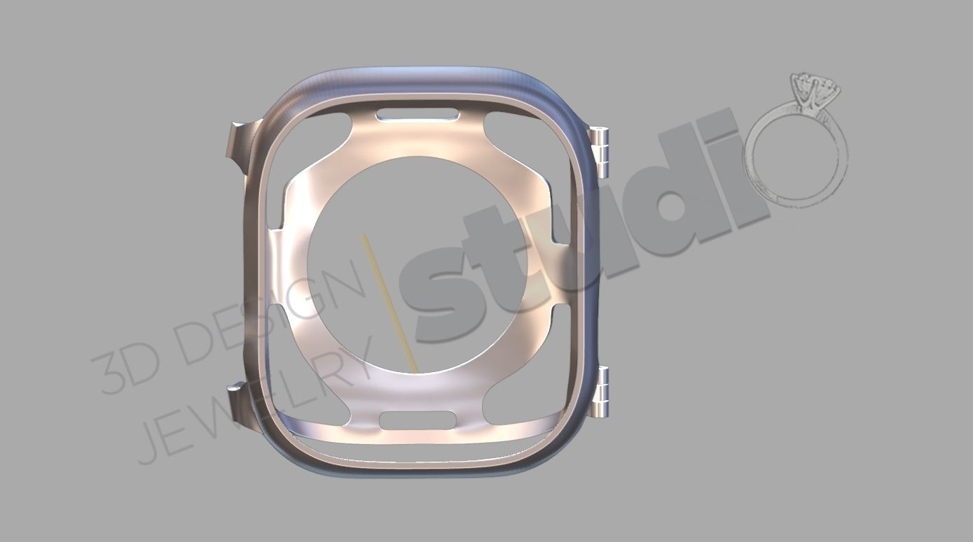 Luxury iWatch ultra case 3D print model_11