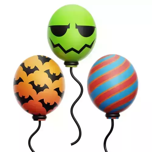 Scary Balloons 3D Icon Low-poly 3D model