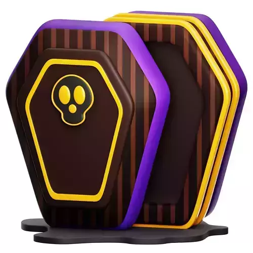 Coffin 3D Icon Low-poly 3D model