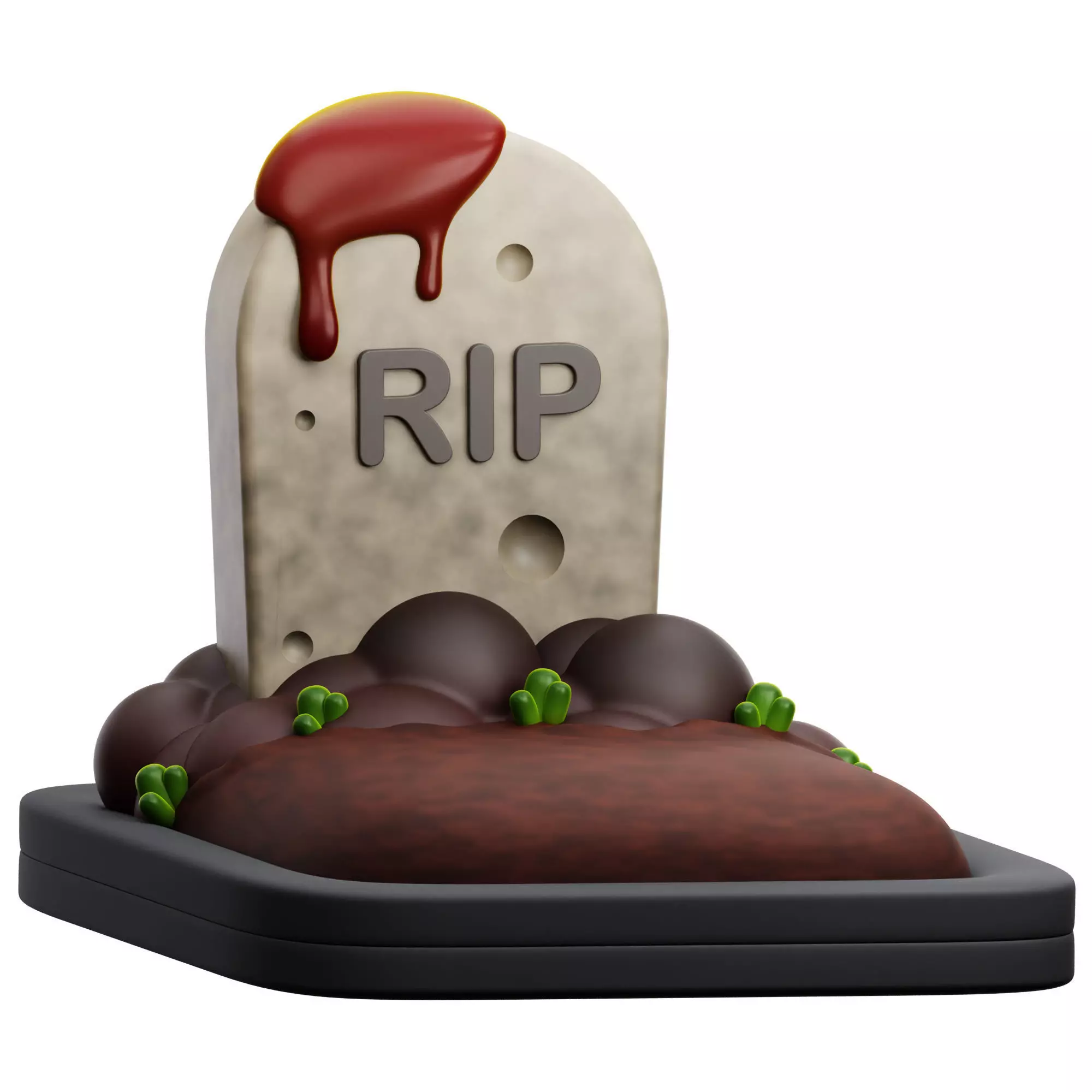 Grave 3D Icon Low-poly 3D model_0