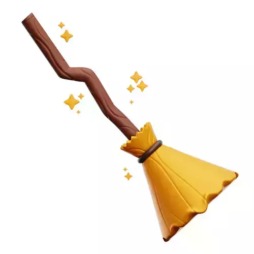Flying Magic Broom 3D Icon Low-poly 3D model