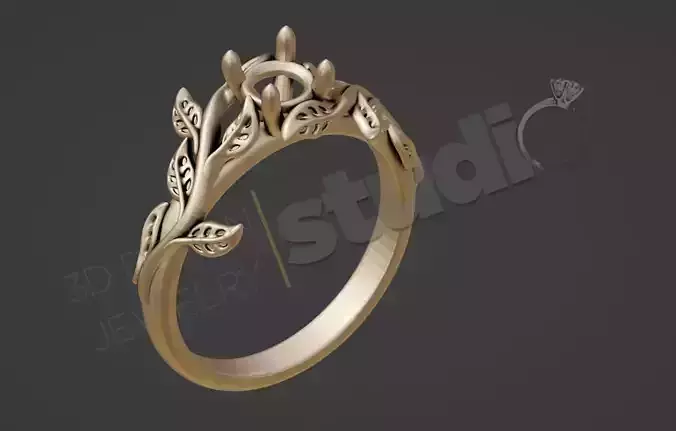 leaf ring 3d model 3D print model