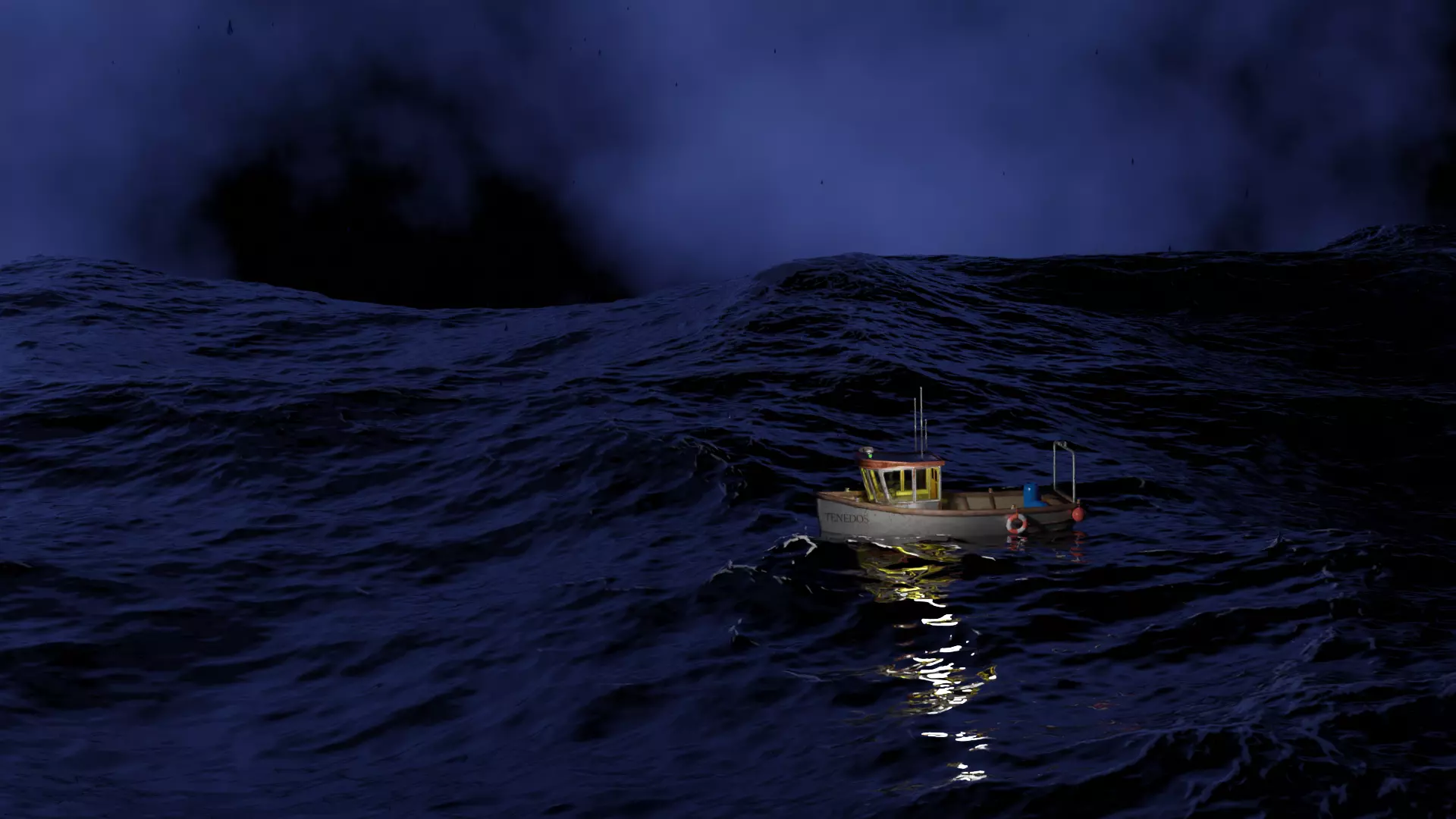 Best view of ocean thunder Low-poly 3D model_0