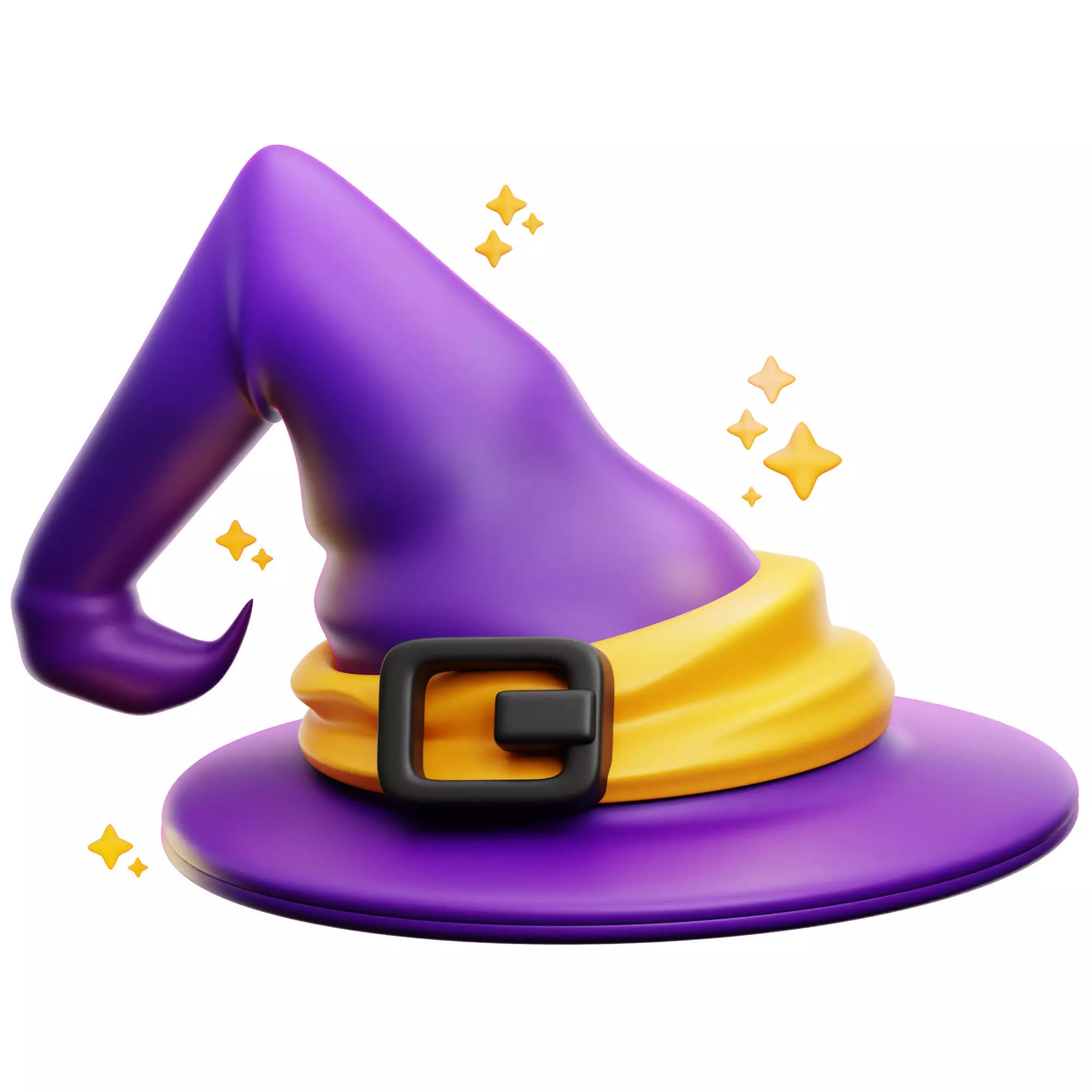 Witch Hat 3D Icon Low-poly 3D model