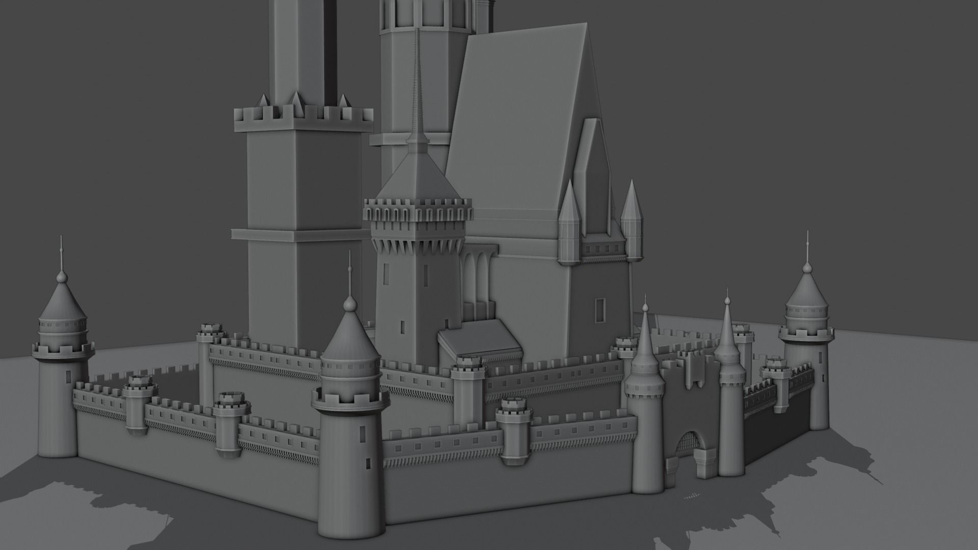Disney Castle Low-poly 3D model_4