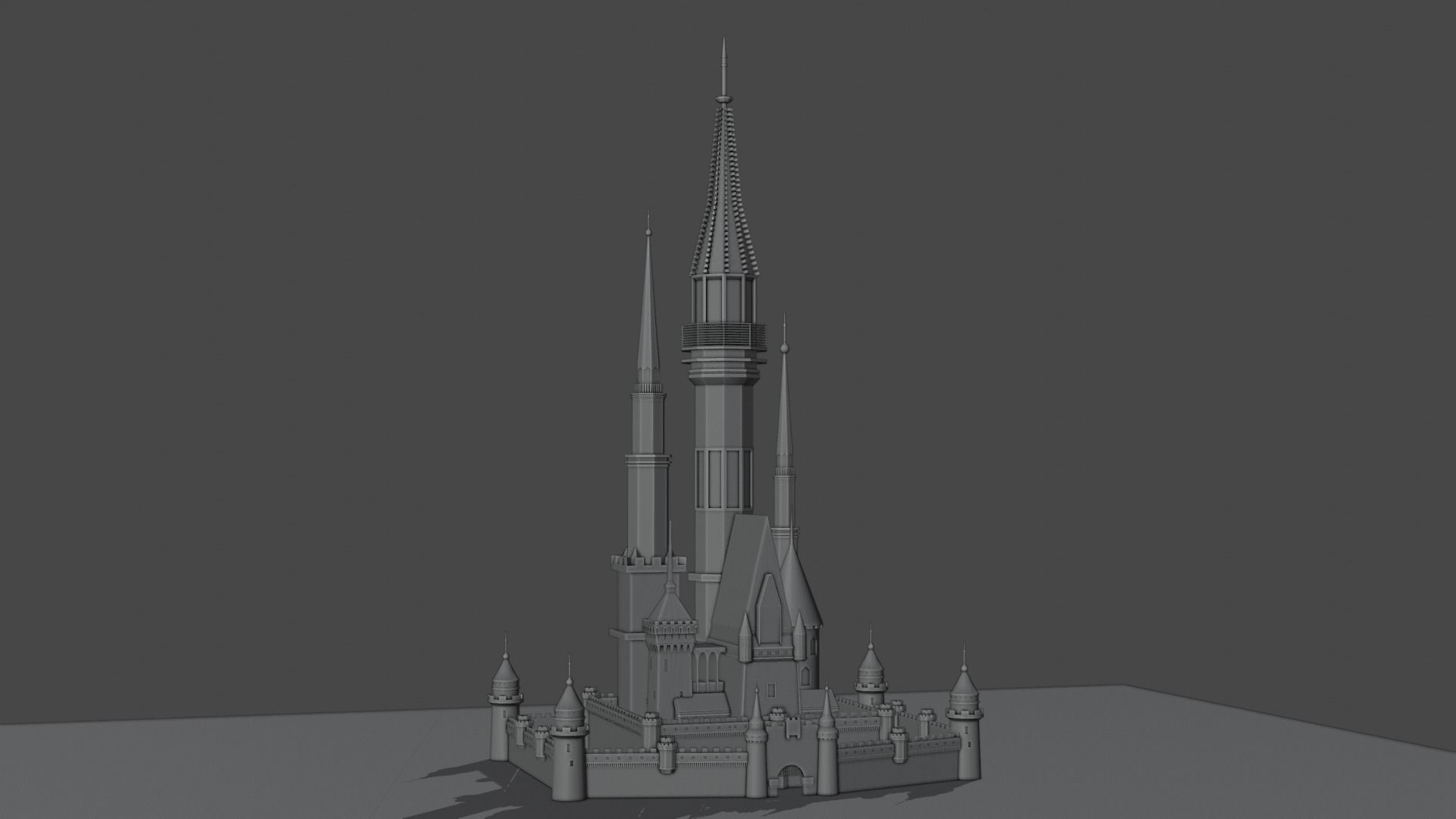 Disney Castle Low-poly 3D model_5