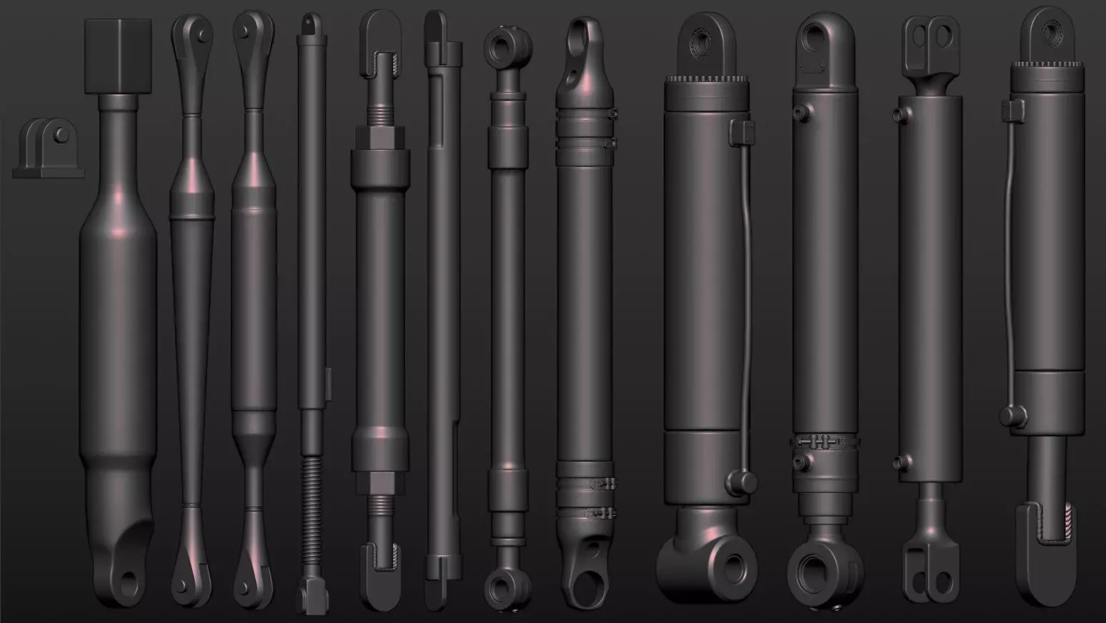 Kitbash Set 01 Pistons and Struts 3D model