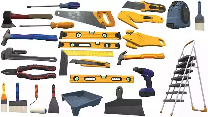 Hand Tools Pack 26 v2 3D Model Collection