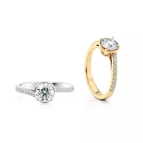 Twisted engagement ring R 0348 printable 3d model 3D print model