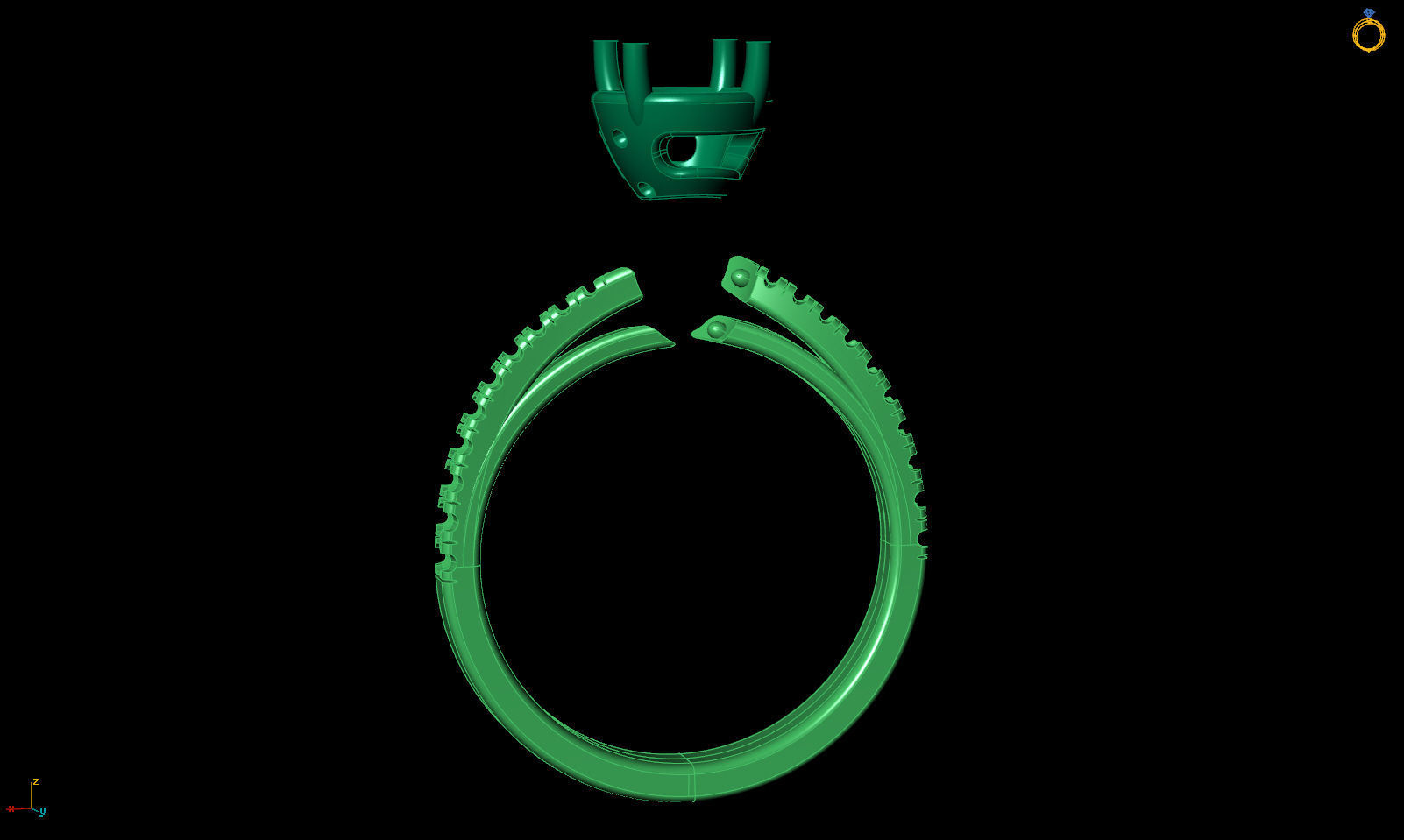 Twisted engagement ring R 0348 printable 3d model 3D print model_28