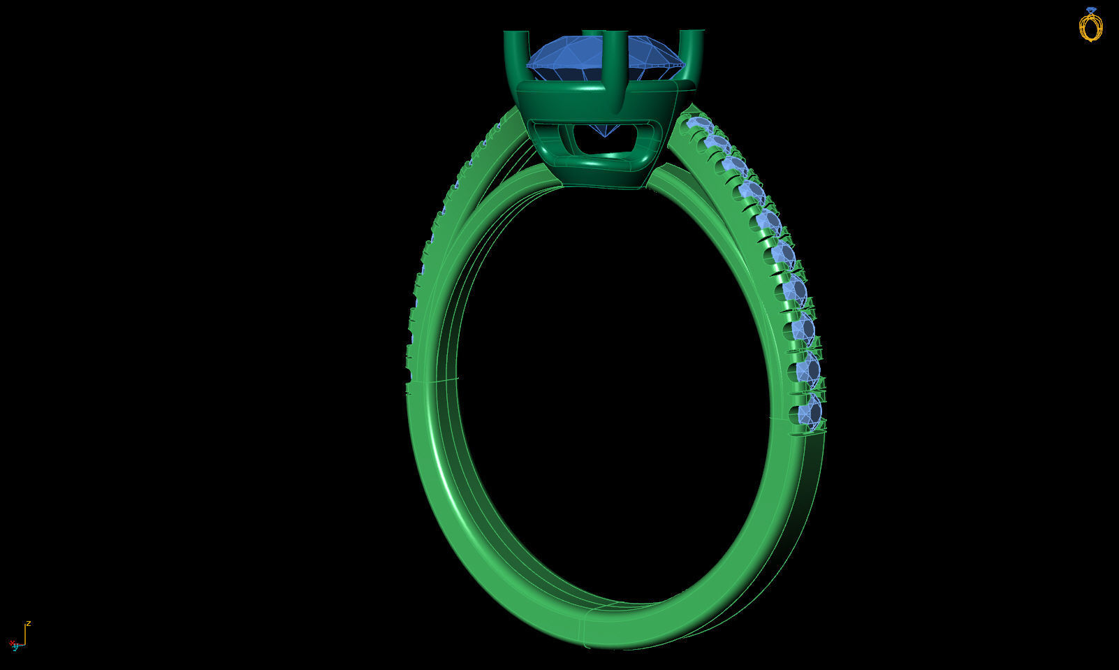 Twisted engagement ring R 0348 printable 3d model 3D print model_24