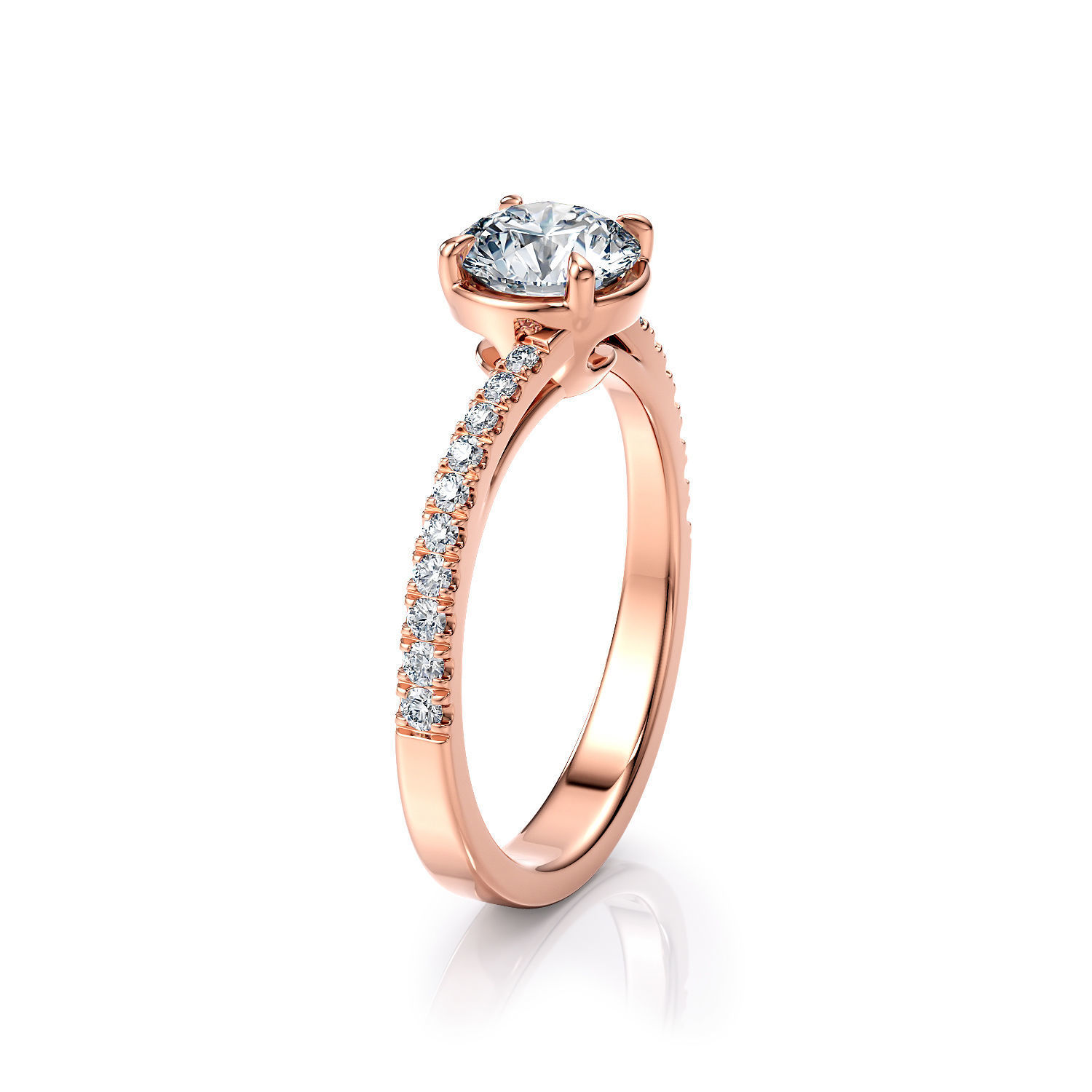 Twisted engagement ring R 0348 printable 3d model 3D print model_3