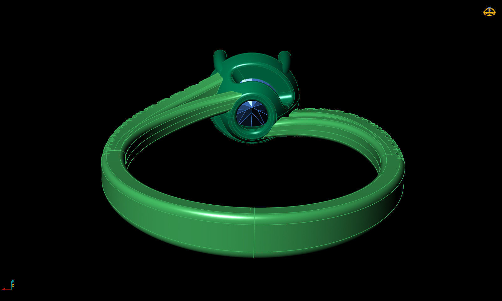 Twisted engagement ring R 0348 printable 3d model 3D print model_26