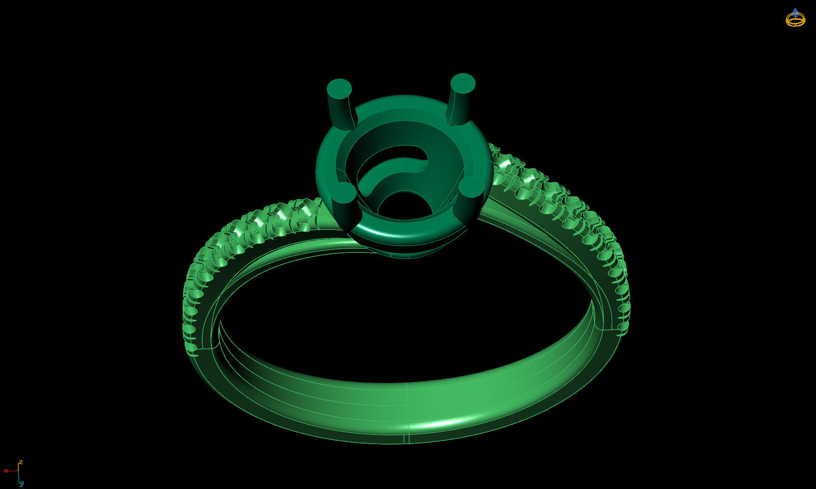 Twisted engagement ring R 0348 printable 3d model 3D print model_27