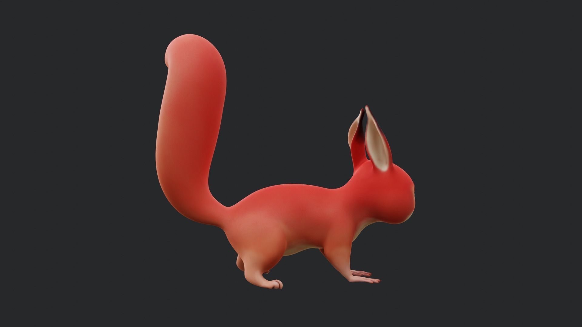 Squirrel - A stylized rigged animal for Blender Low-poly 3D model_22