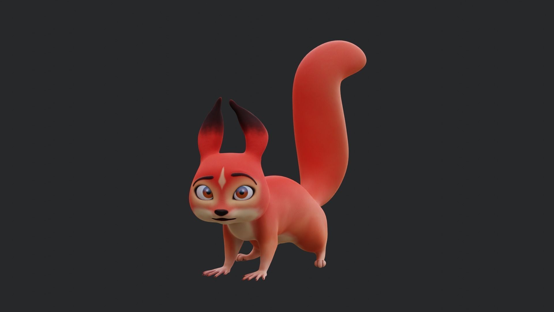 Squirrel - A stylized rigged animal for Blender Low-poly 3D model_35