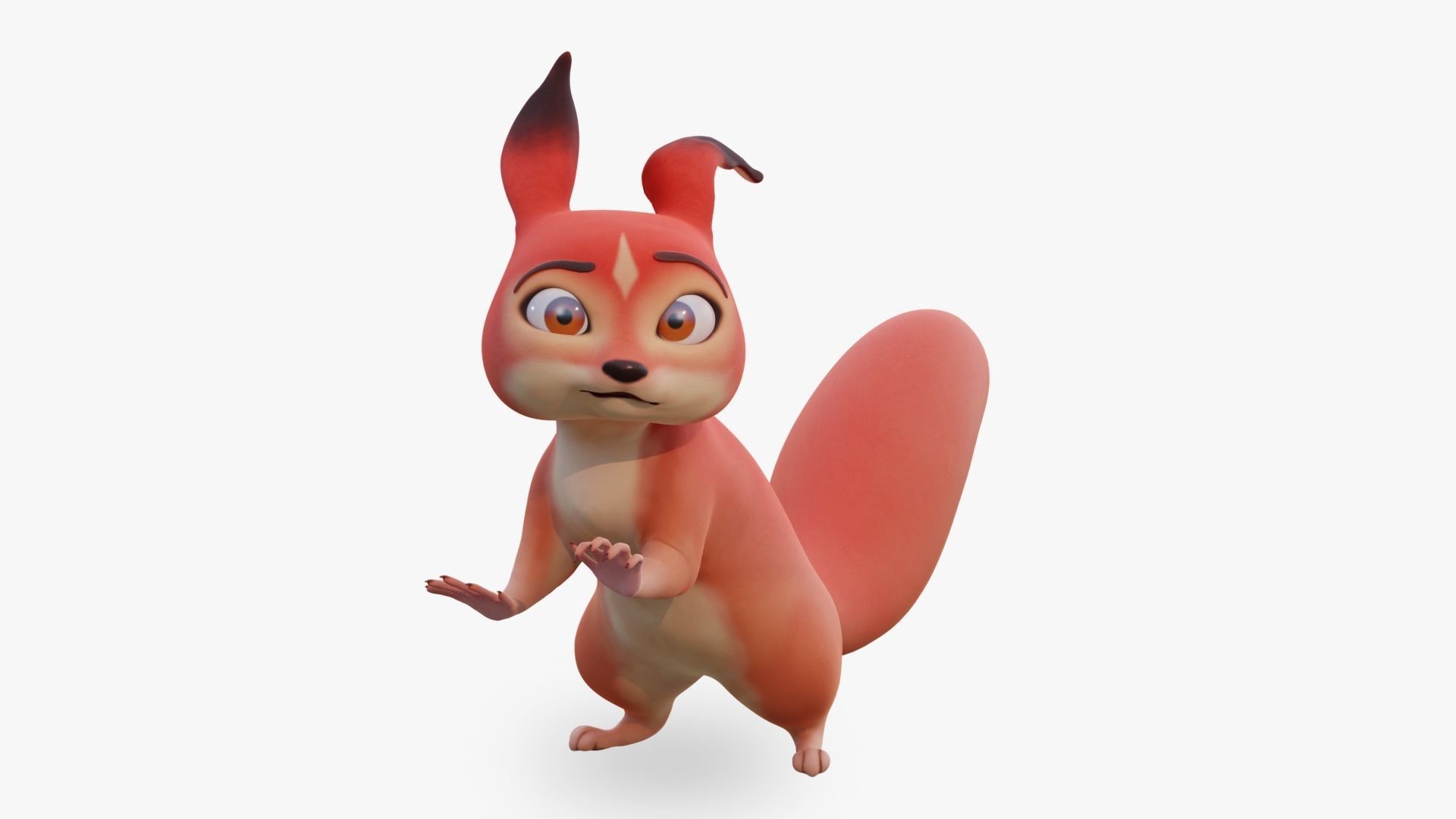 Squirrel - A stylized rigged animal for Blender Low-poly 3D model_1