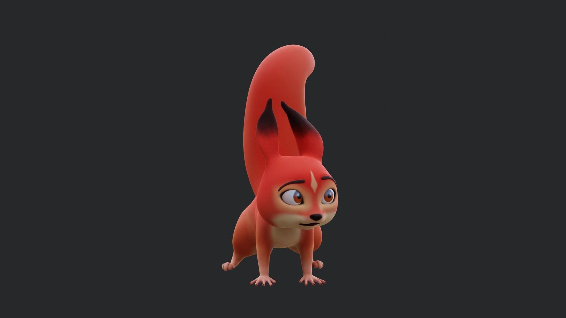 Squirrel - A stylized rigged animal for Blender Low-poly 3D model_17