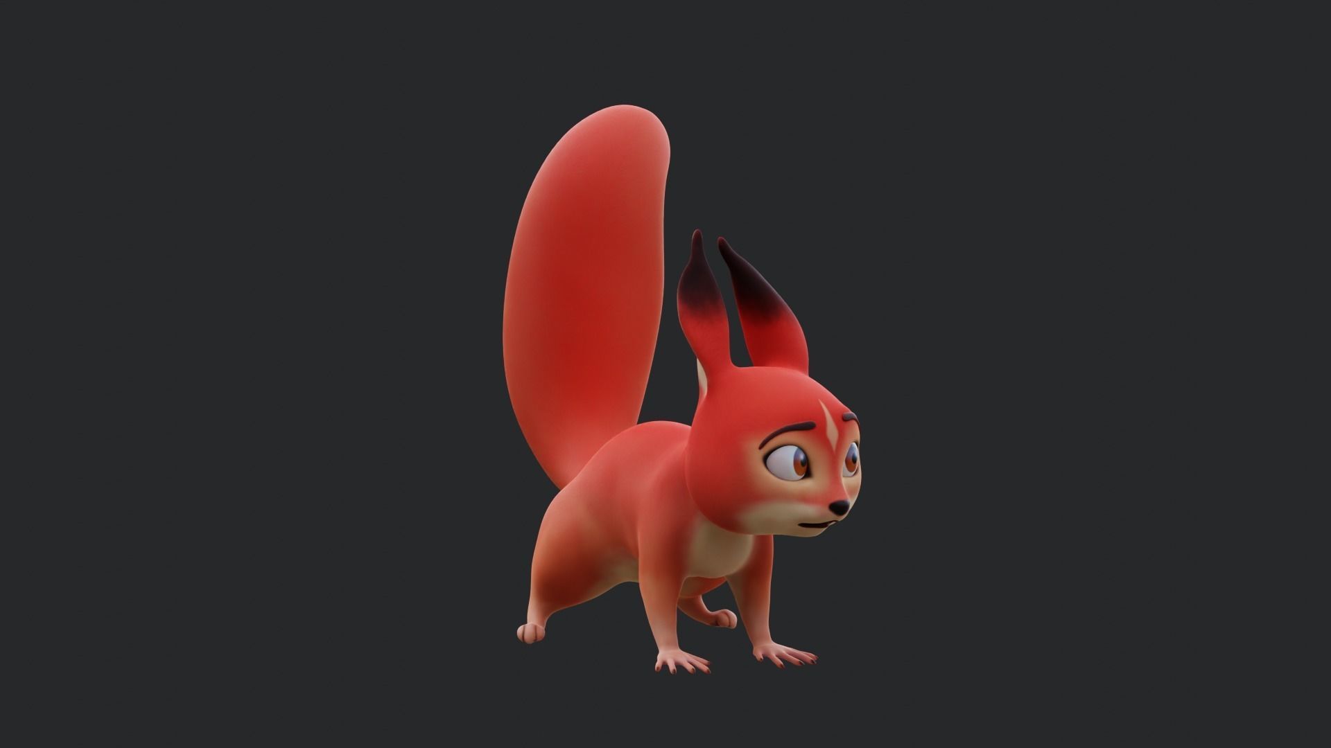 Squirrel - A stylized rigged animal for Blender Low-poly 3D model_18
