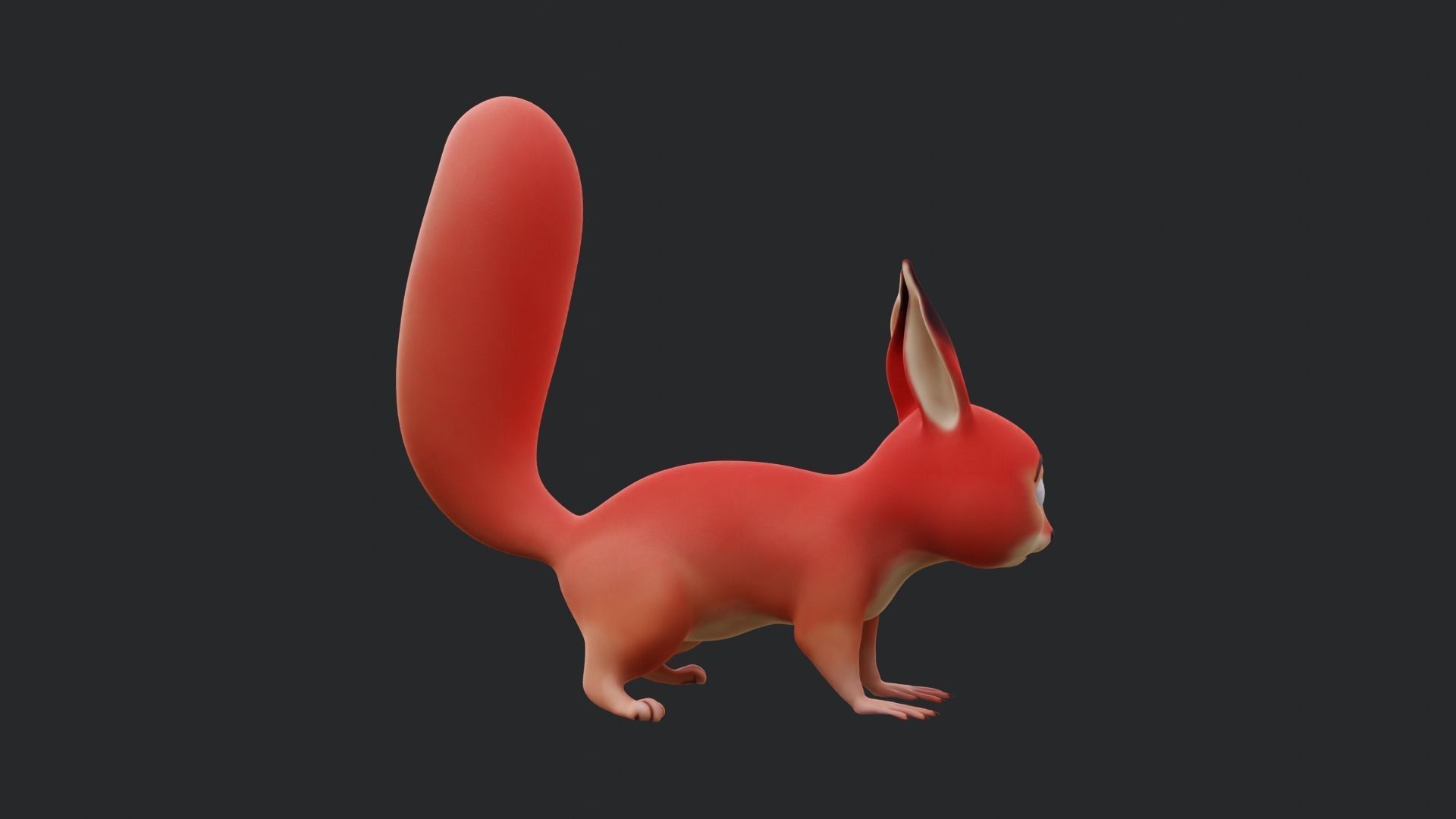 Squirrel - A stylized rigged animal for Blender Low-poly 3D model_21