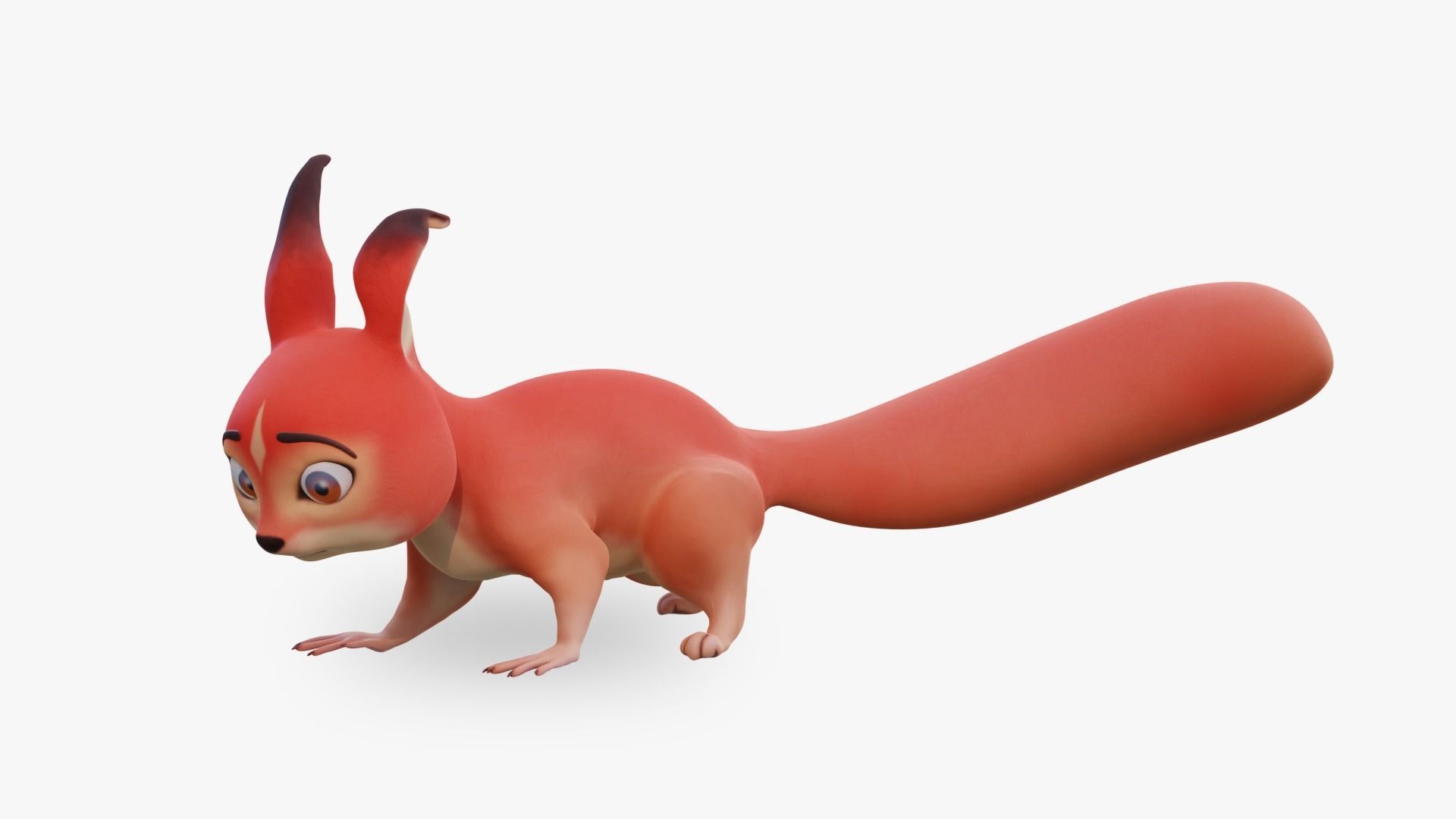 Squirrel - A stylized rigged animal for Blender Low-poly 3D model_15