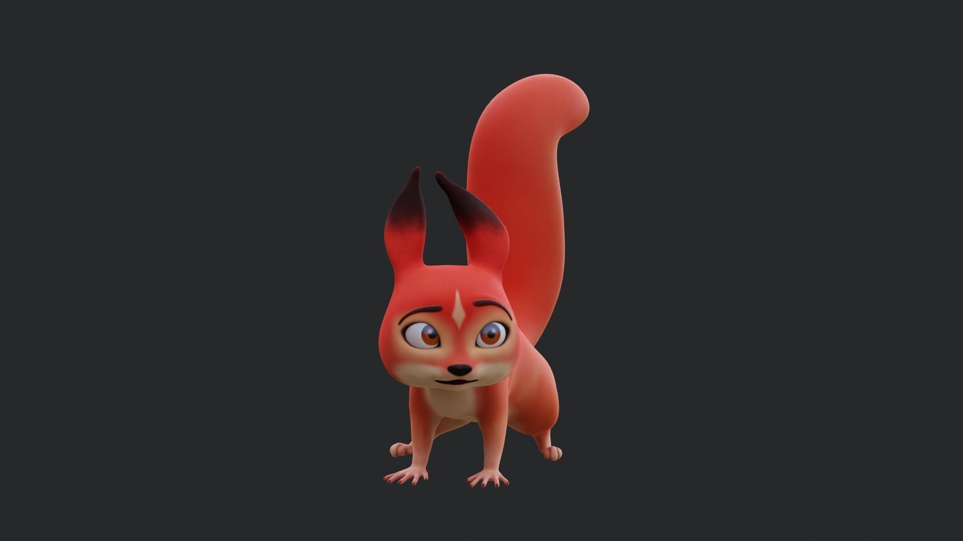 Squirrel - A stylized rigged animal for Blender Low-poly 3D model_16