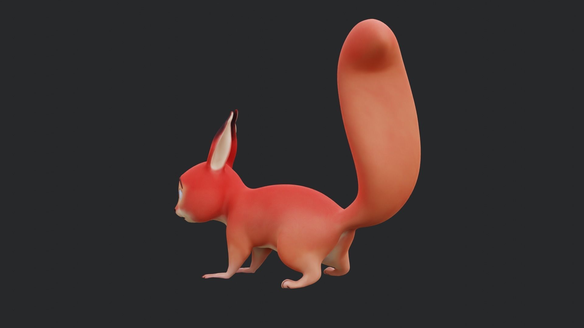 Squirrel - A stylized rigged animal for Blender Low-poly 3D model_30