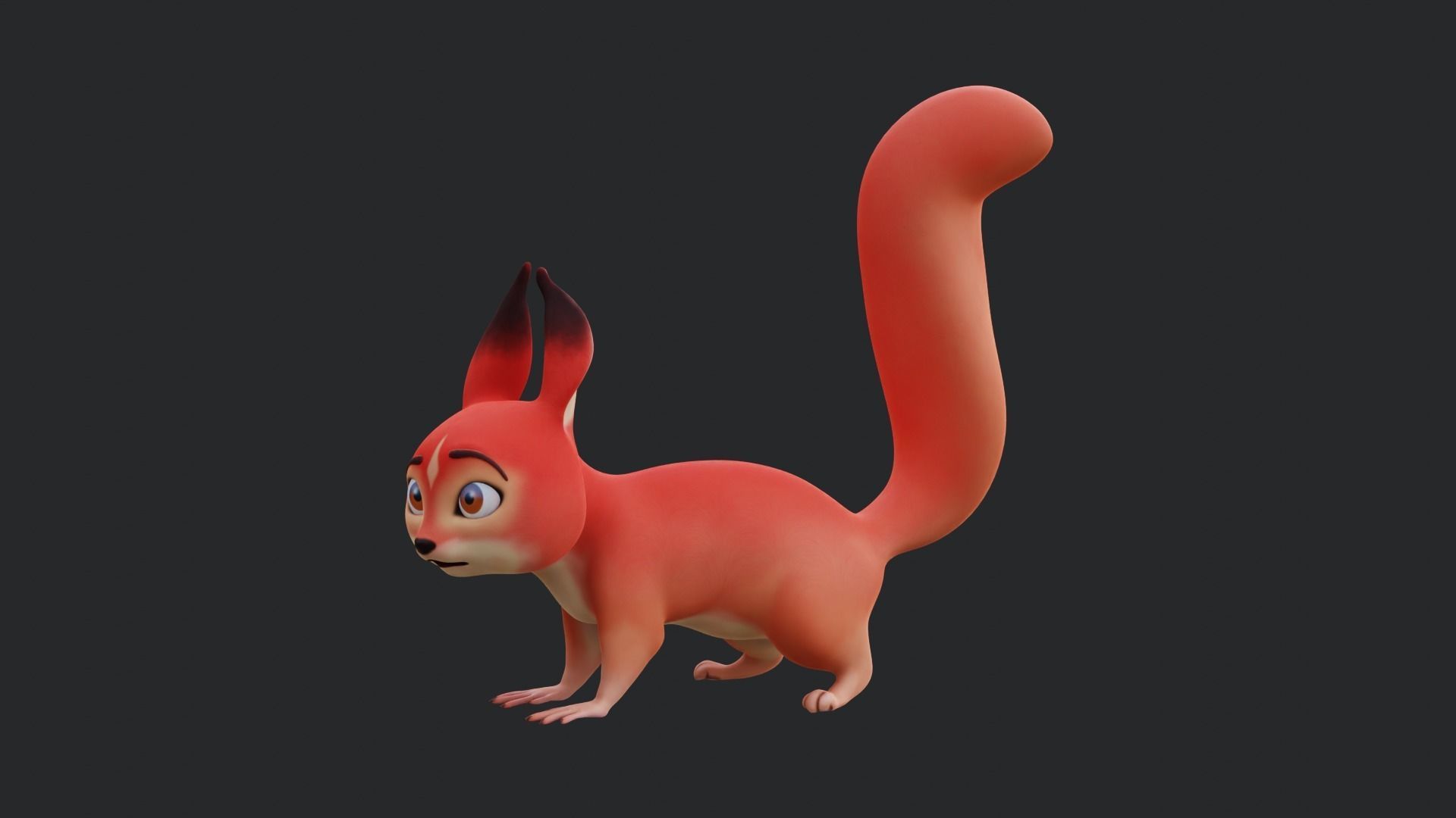 Squirrel - A stylized rigged animal for Blender Low-poly 3D model_33