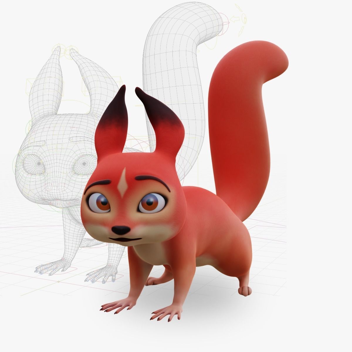 Squirrel - A stylized rigged animal for Blender Low-poly 3D model_36