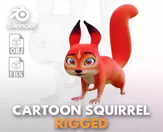 Squirrel - A stylized rigged animal for Blender Low-poly 3D model Squirrel - A stylized rigged animal for Blender Low-poly 3D model