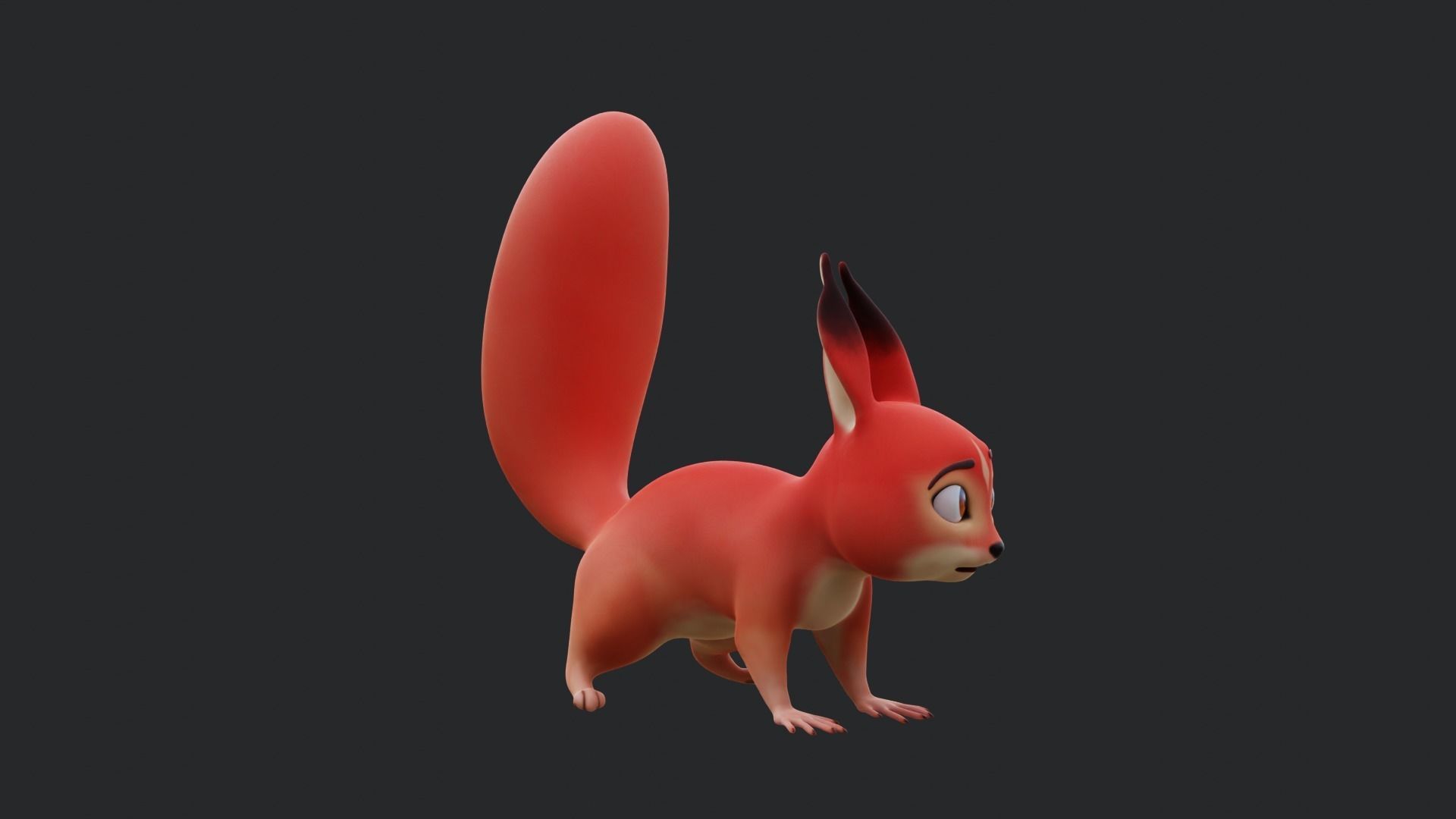 Squirrel - A stylized rigged animal for Blender Low-poly 3D model_19