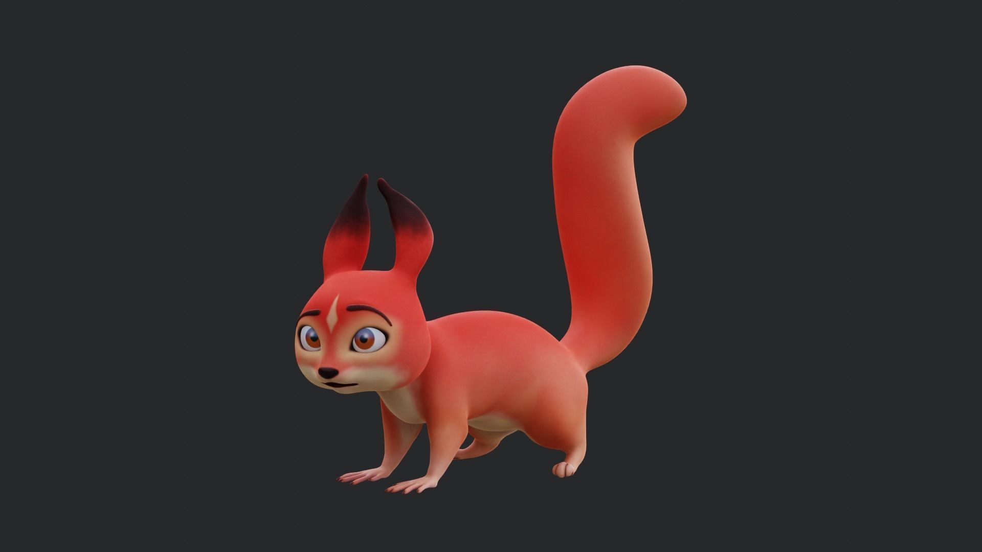 Squirrel - A stylized rigged animal for Blender Low-poly 3D model_34