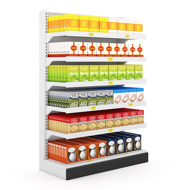 Supermarket Shelf 3D model_2
