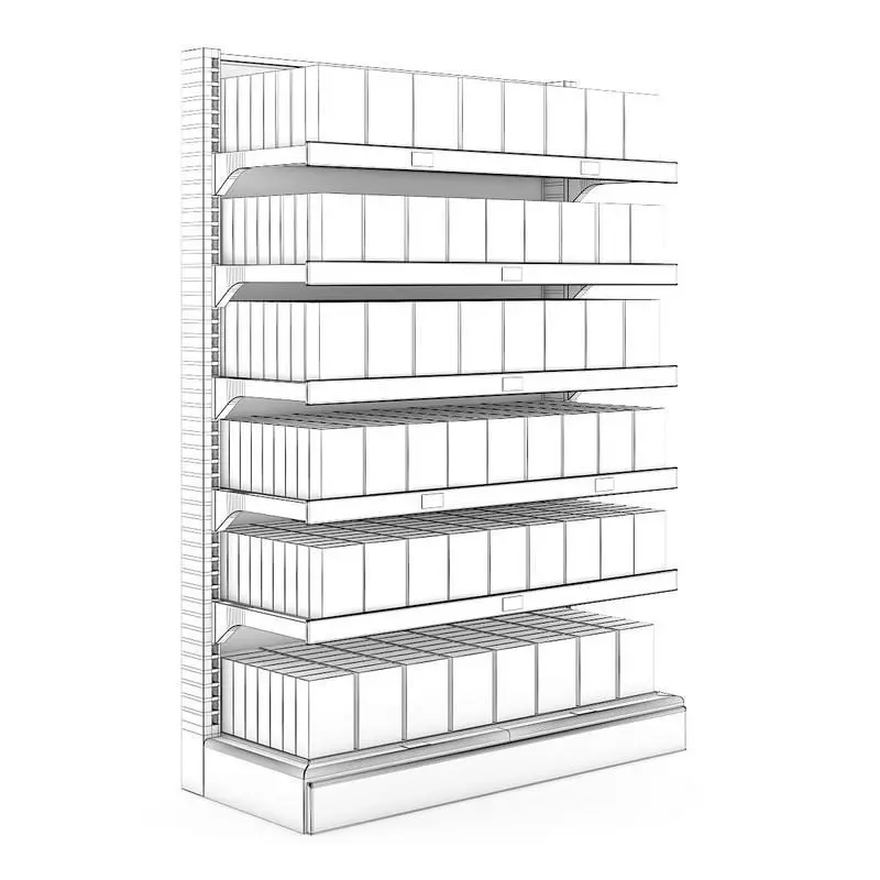 Supermarket Shelf 3D model_0