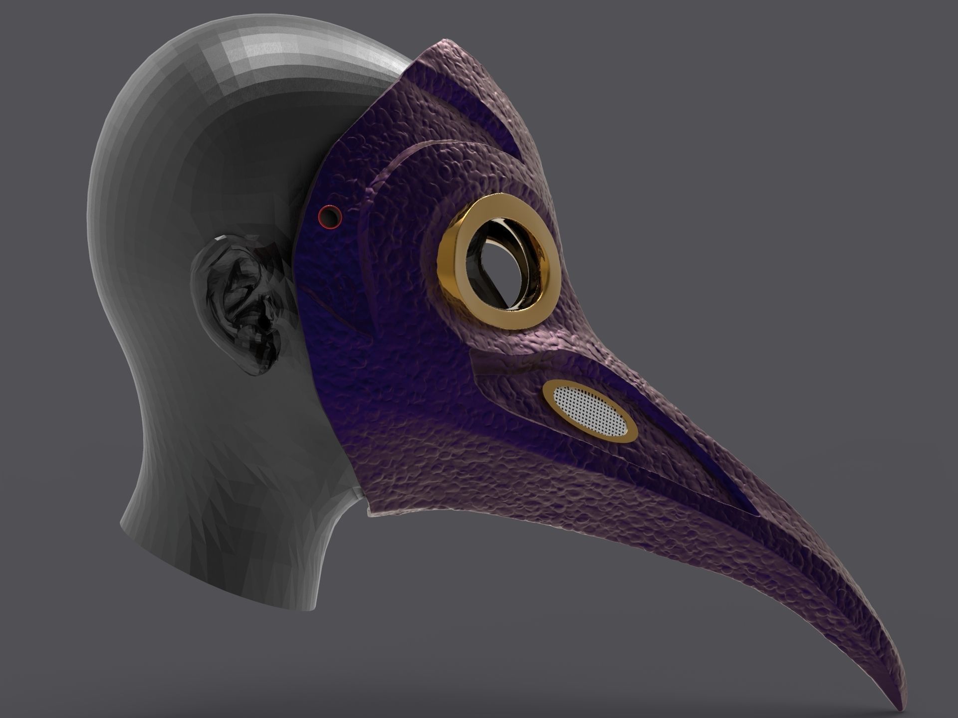 Plague doctor mask 3D print model 3D print model_2