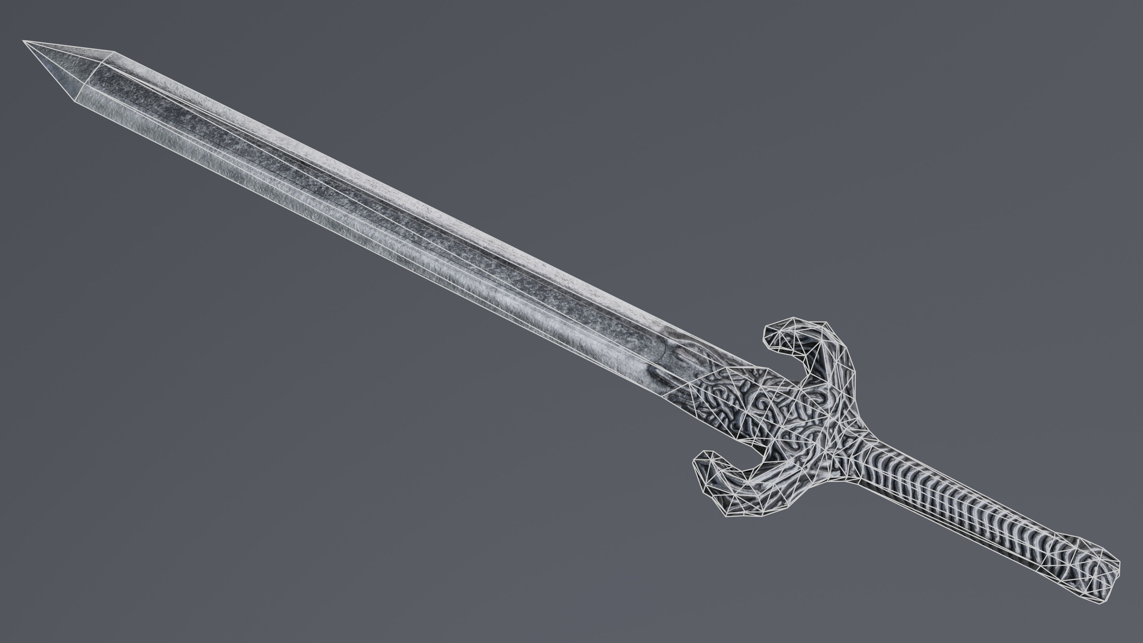 Sword 09 Low-poly 3D model_9