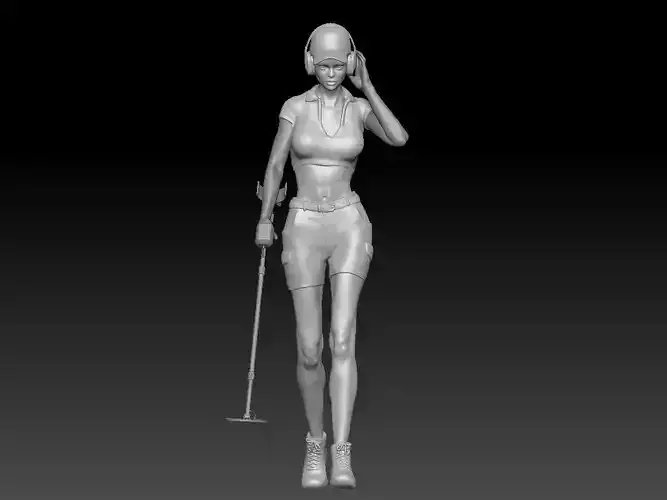 GIRL METAL DETECTOR 1 3D print model
