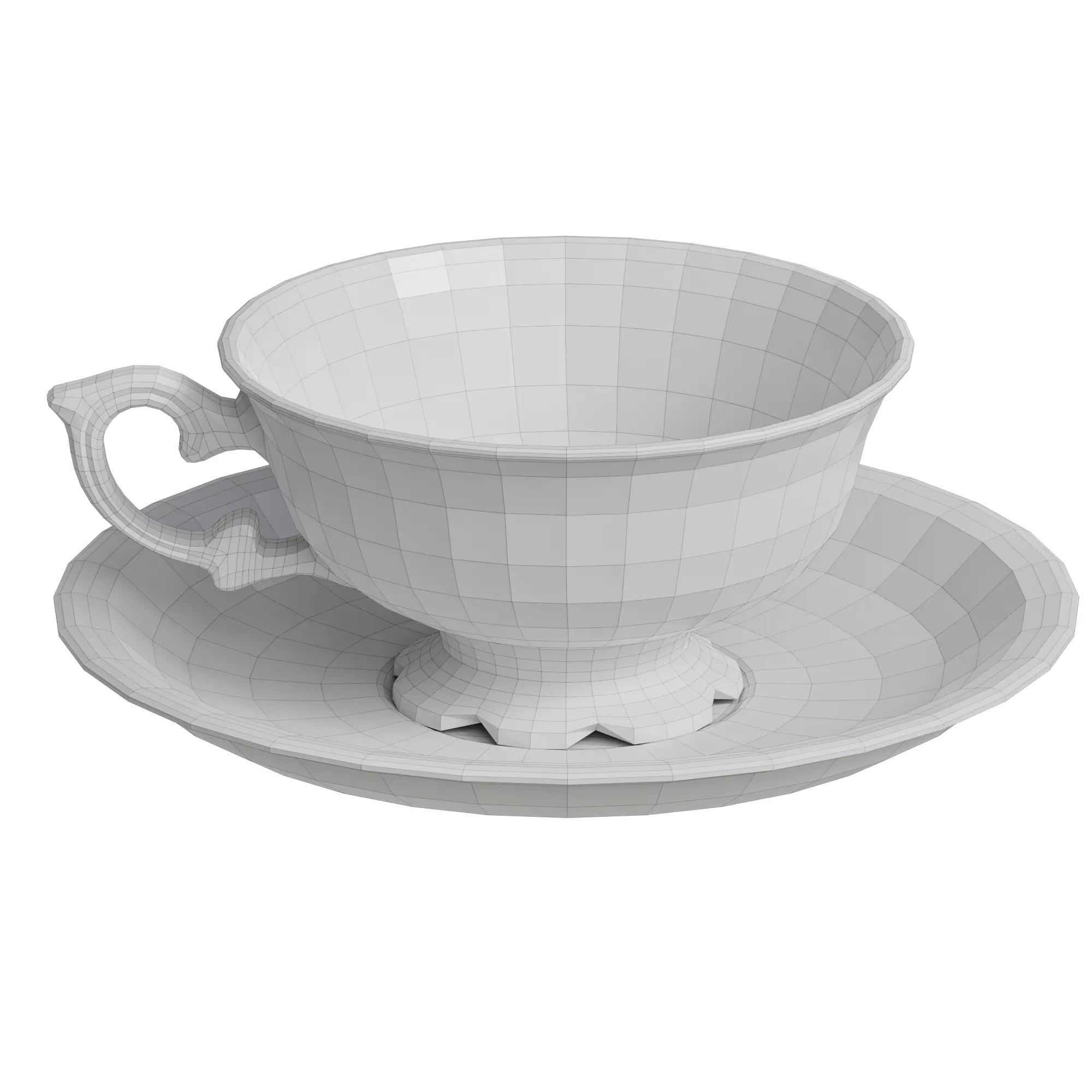 Tea-Cup Low-poly 3D model_0