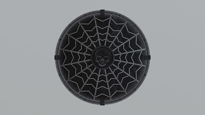 Medieval round  shield Low-poly 3D model