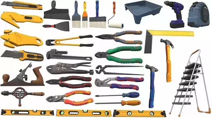 Hand tools pack 33 v2 3D Model Collection