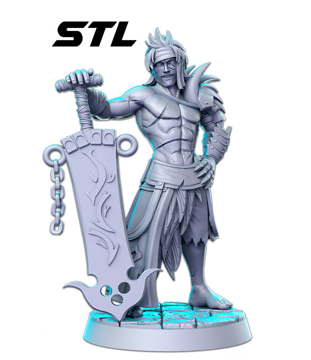 Jecht Final Fantasy 32mm Pre-supported 3D print model_1