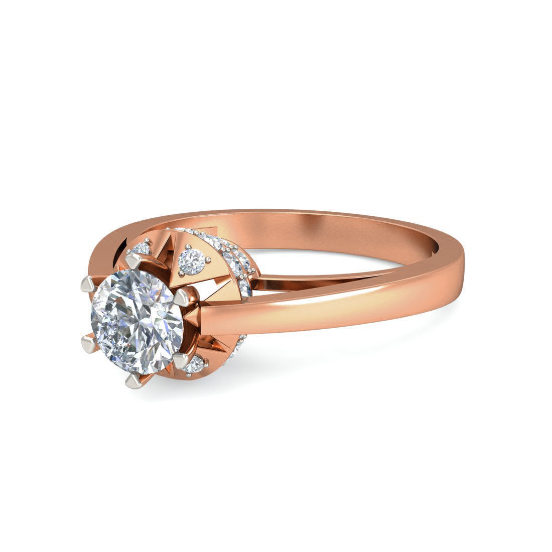 Women Solitaire Ring 3dm stl 3mf mtl gltf glb obj render detail 3D print model_12