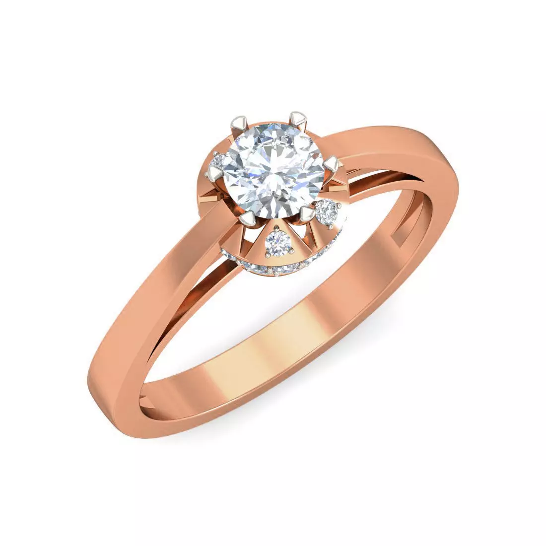 Women Solitaire Ring 3dm stl 3mf mtl gltf glb obj render detail 3D print model_0