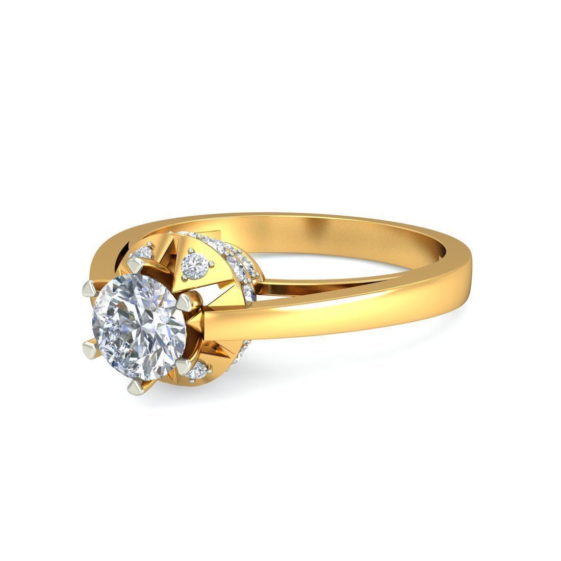 Women Solitaire Ring 3dm stl 3mf mtl gltf glb obj render detail 3D print model_13