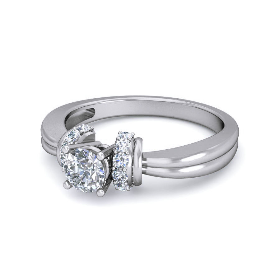 Women Solitaire Ring 3dm stl 3mf mtl gltf glb obj render detail 3D print model_12